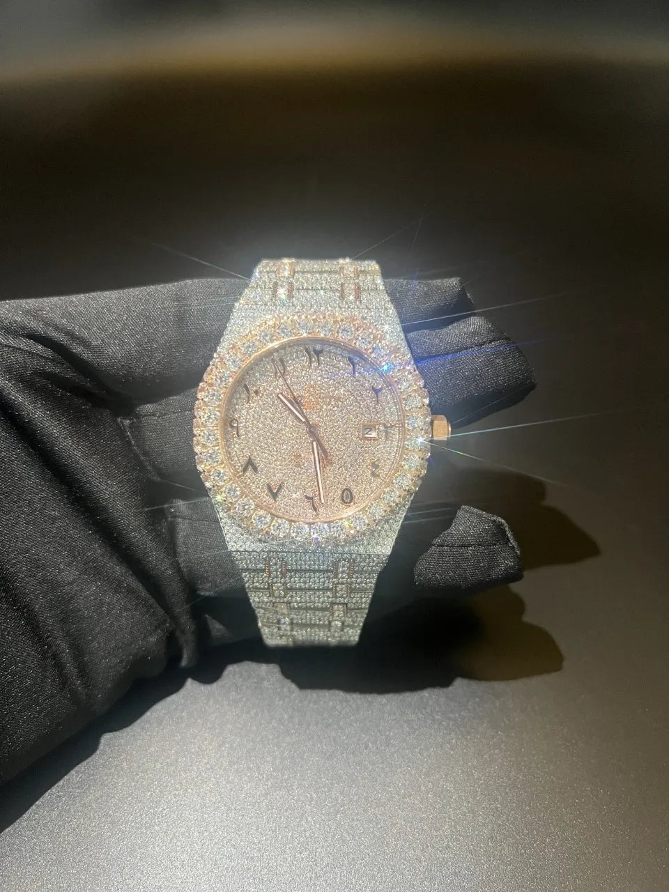 Moissanite Gold Roman Numeral AP