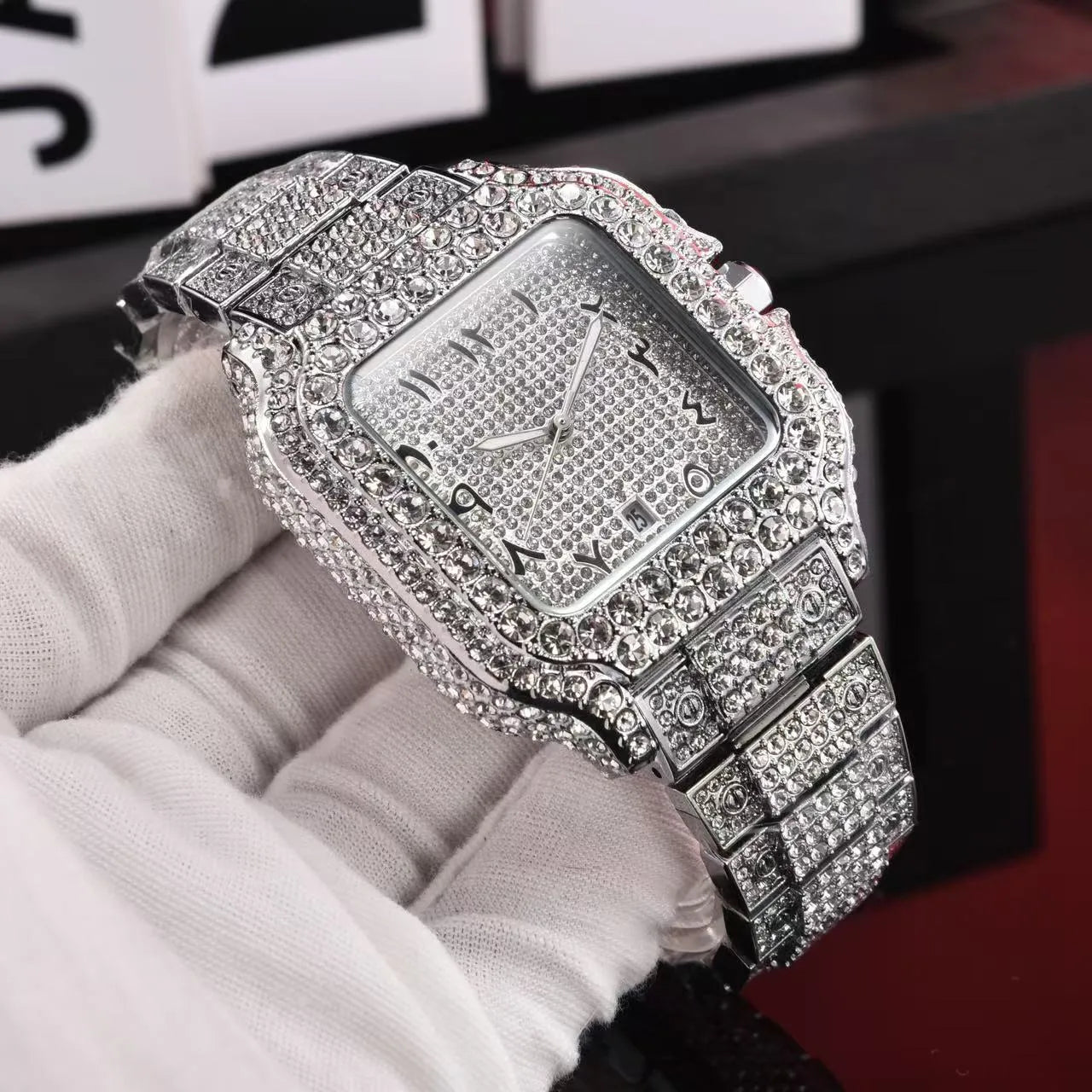 Moissanite Silver Arabic Numeral Cartier
